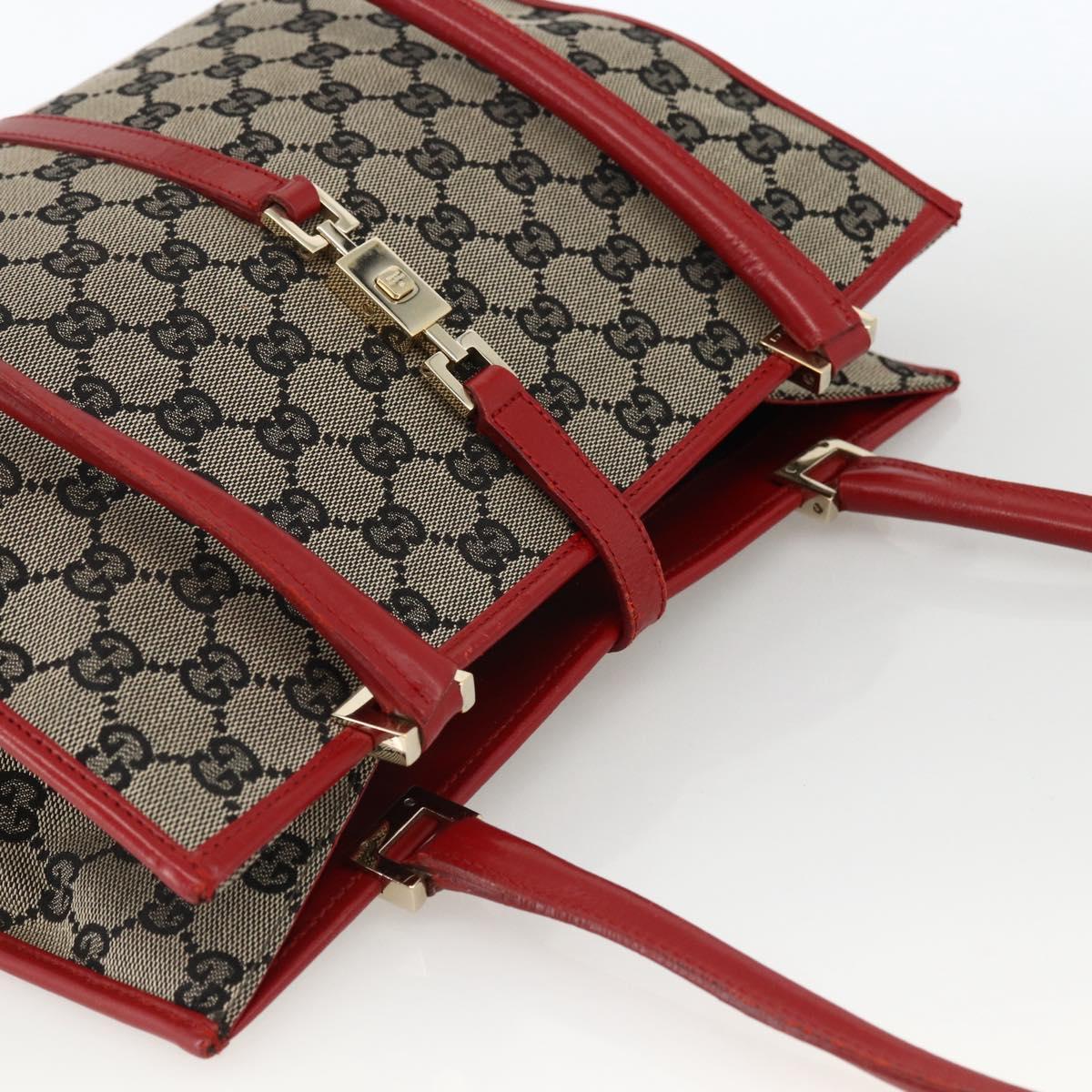 GUCCI GG Canvas Jackie Hand Bag Gold Navy 002 1073 3444 Auth ep13616