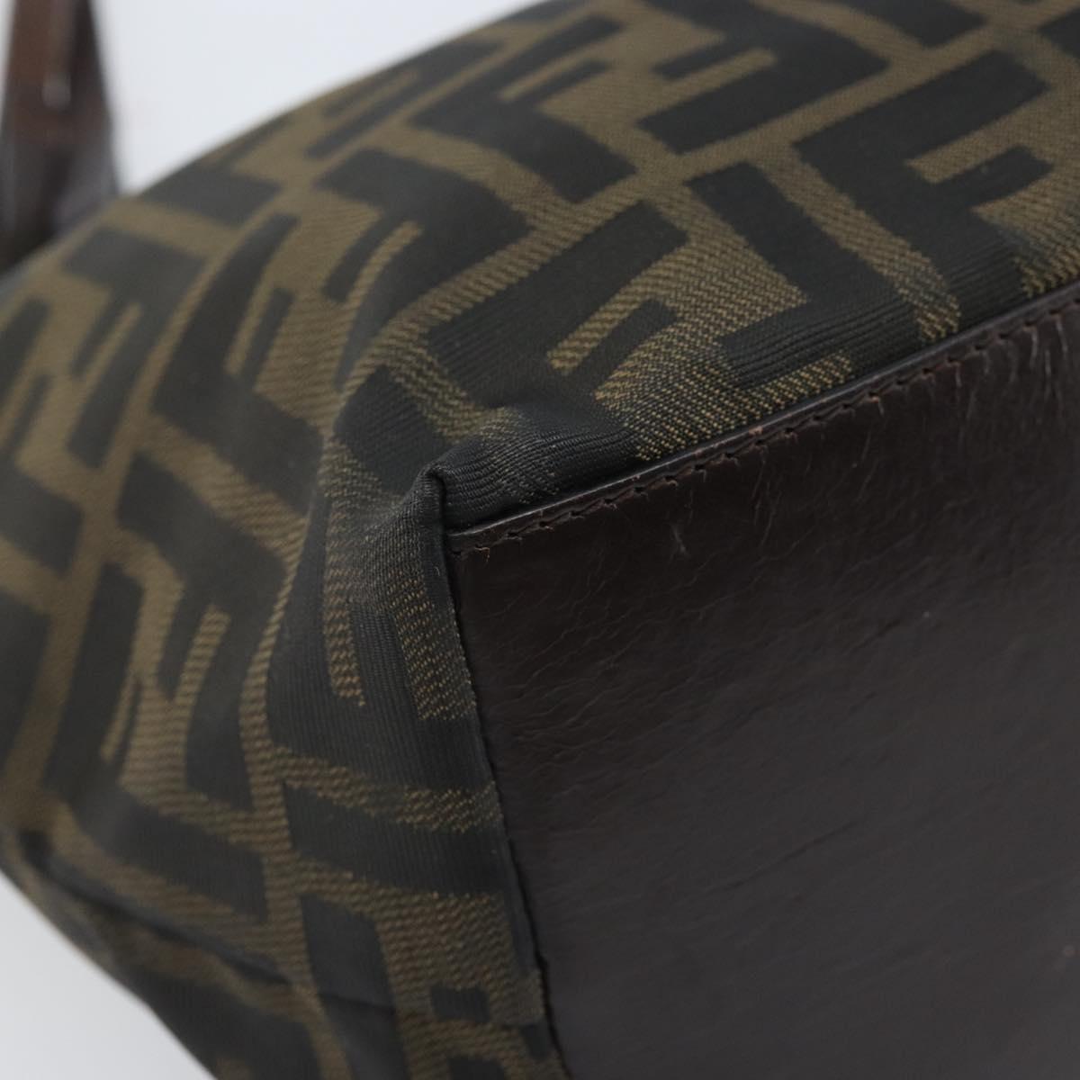 FENDI Zucca Canvas Hand Bag Black Brown Auth ep13621