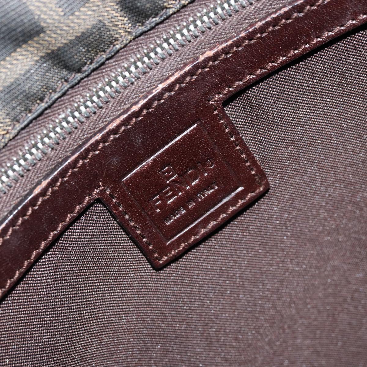 FENDI Zucca Canvas Hand Bag Black Brown Auth ep13621