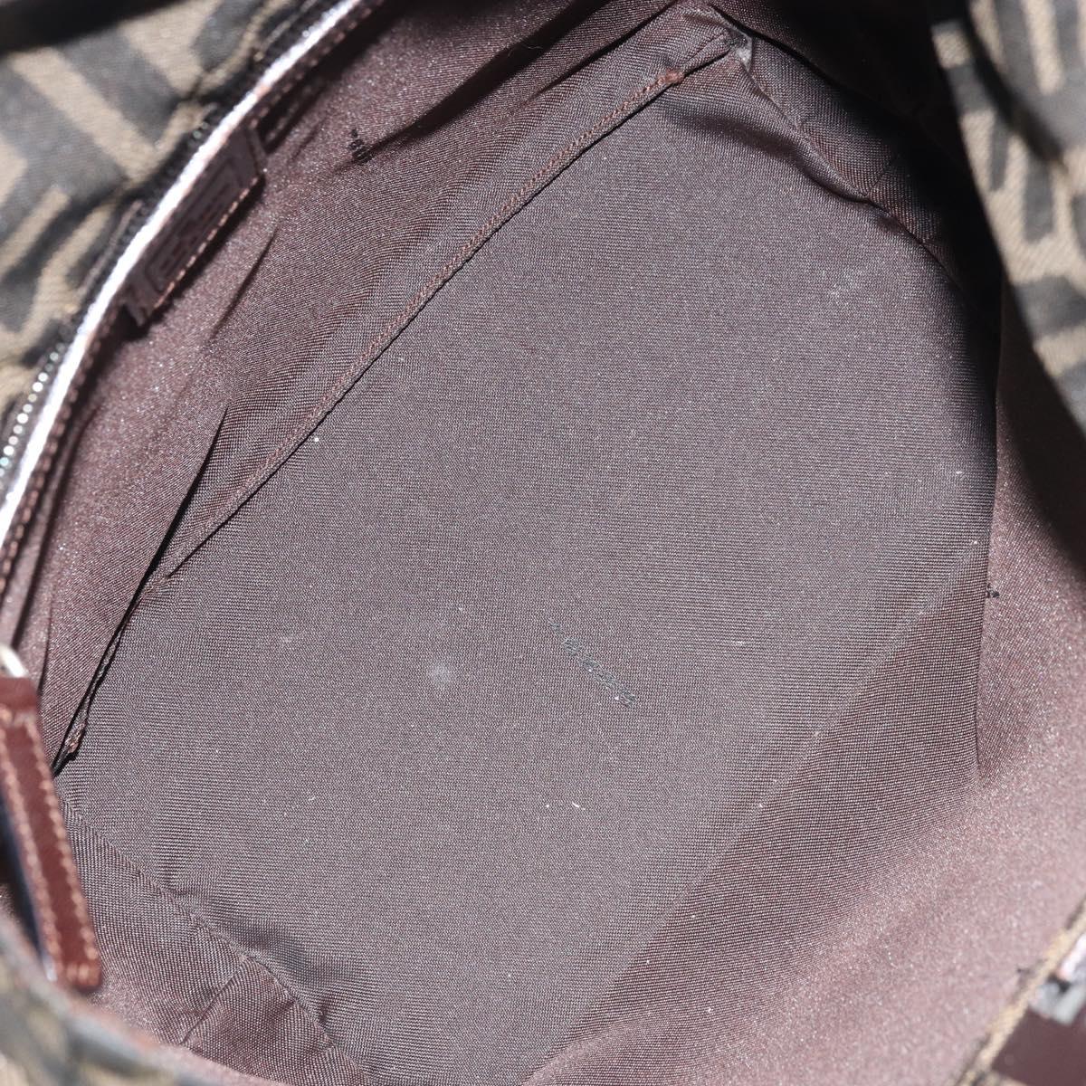 FENDI Zucca Canvas Hand Bag Black Brown Auth ep13621