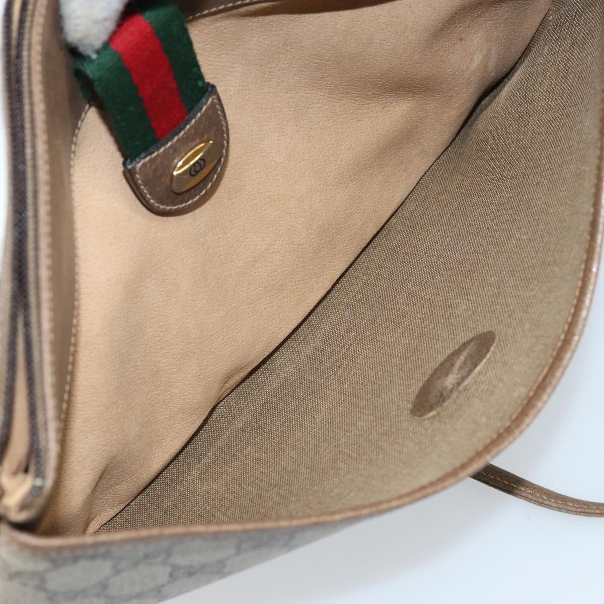GUCCI GG Supreme Web Sherry Line Bag PVC Beige Red 904 02 026 Auth ep13622