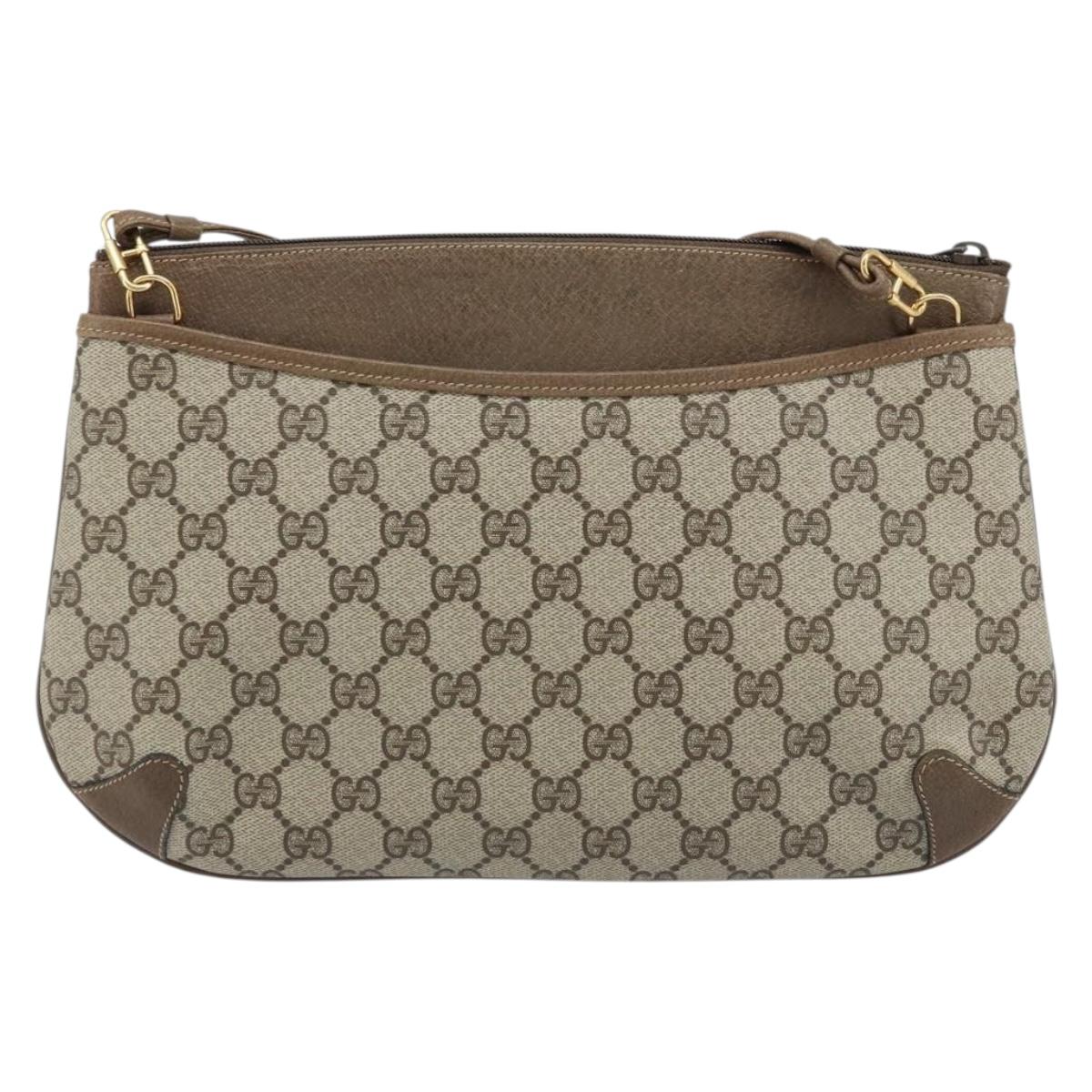 GUCCI GG Supreme Web Sherry Line Bag PVC Beige Red 904 02 026 Auth ep13622