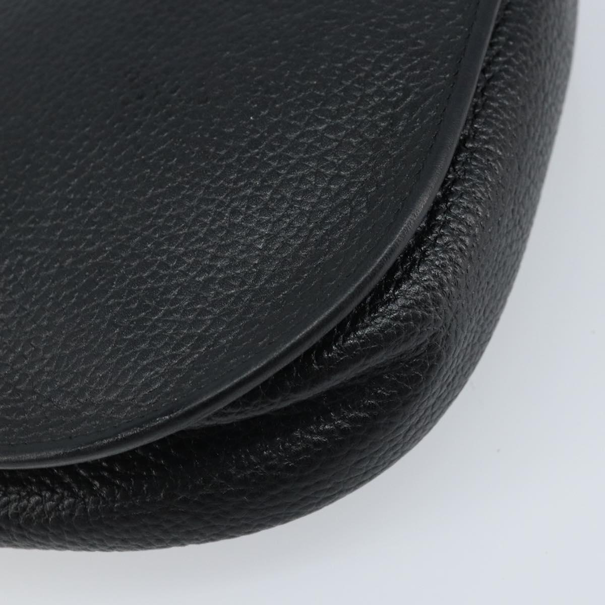 Christian Dior Shoulder Bag Leather Black Gold Auth ep13624