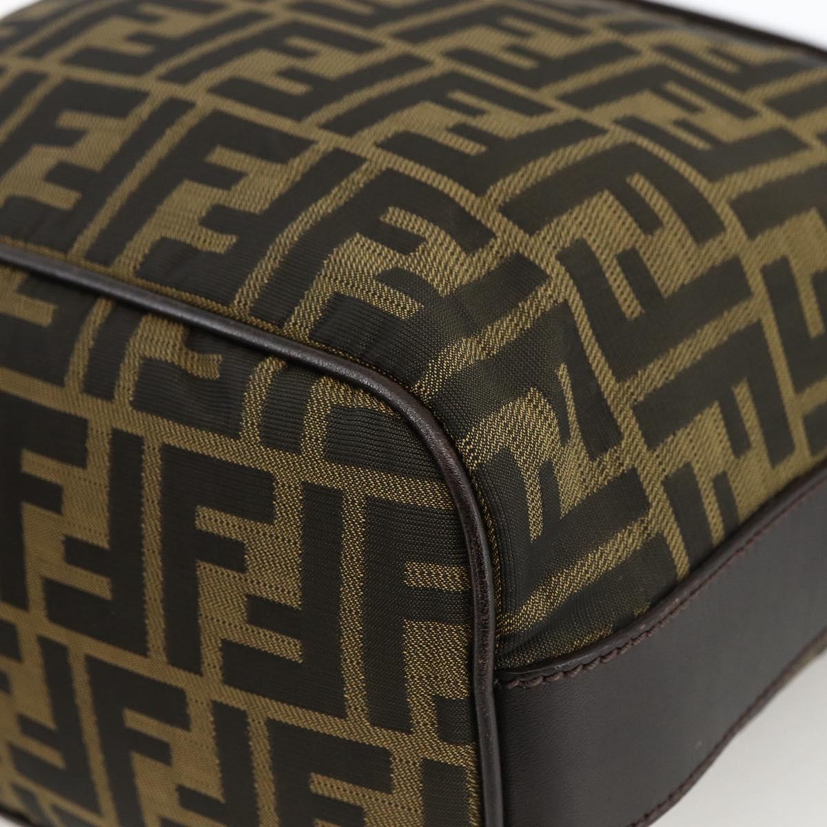 FENDI Zucca Canvas Shoulder Bag Black Brown Auth ep13629V