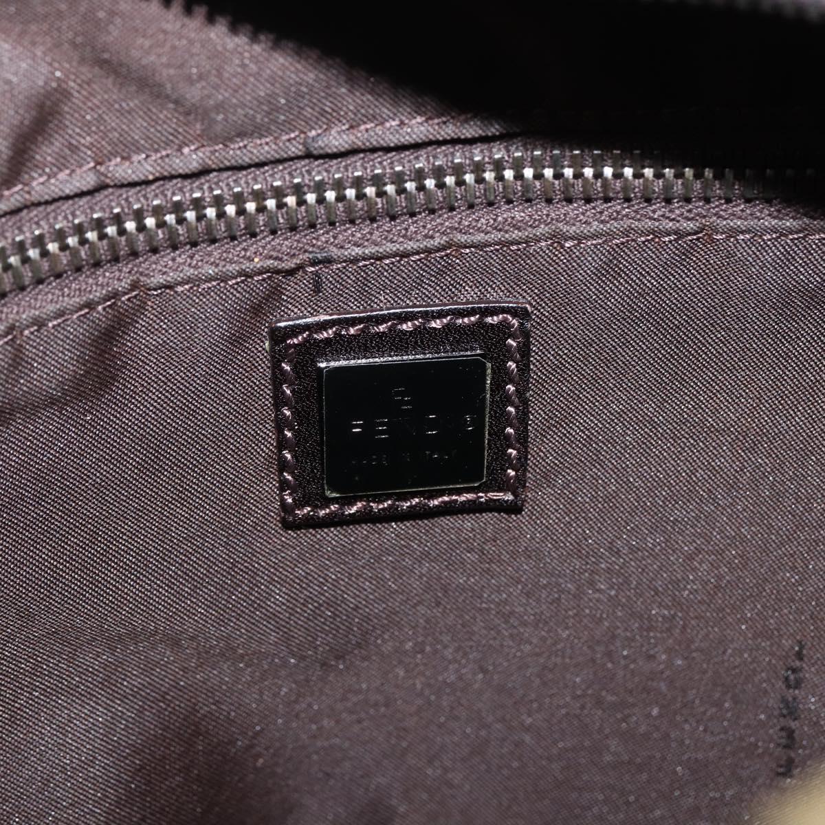 FENDI Zucca Canvas Shoulder Bag Black Brown Auth ep13629V