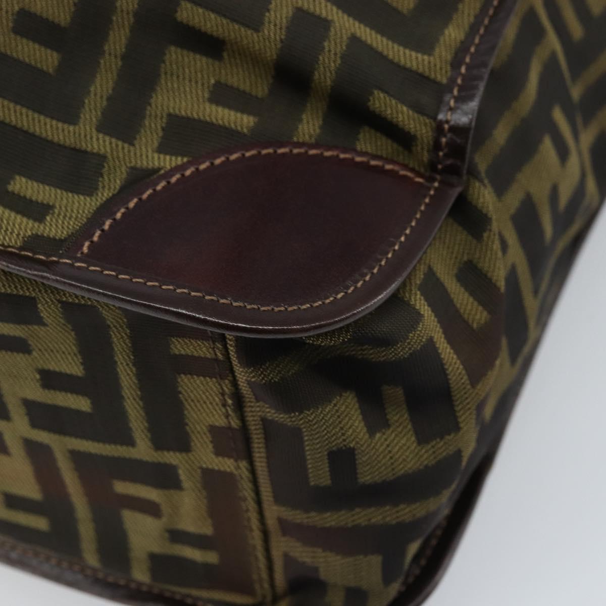 FENDI Zucca Canvas Hand Bag Black Brown Auth ep13634