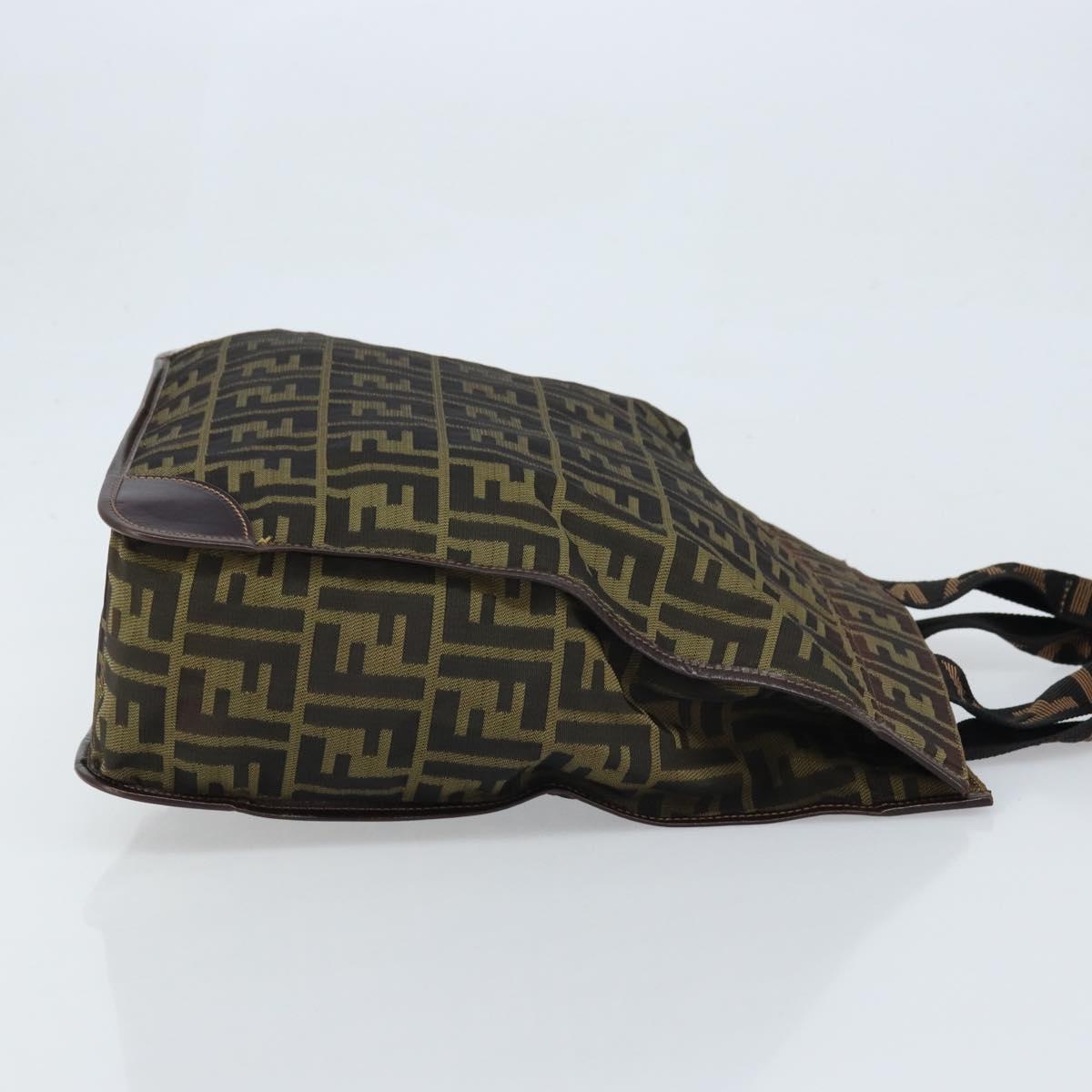 FENDI Zucca Canvas Hand Bag Black Brown Auth ep13634