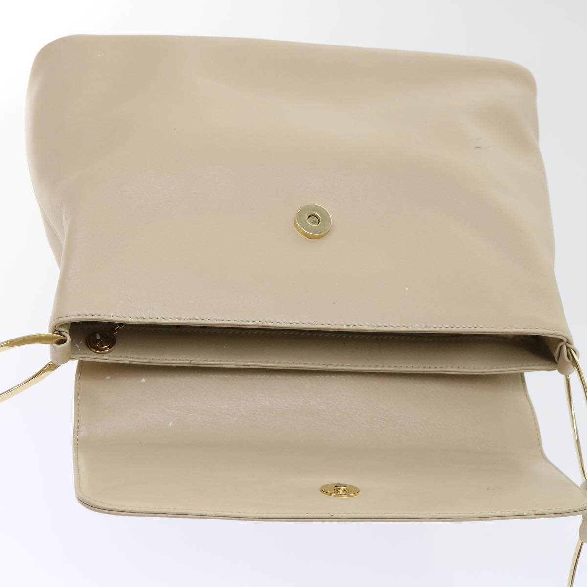 GUCCI Shoulder Bag Leather Beige 0013444180 Auth ep1364