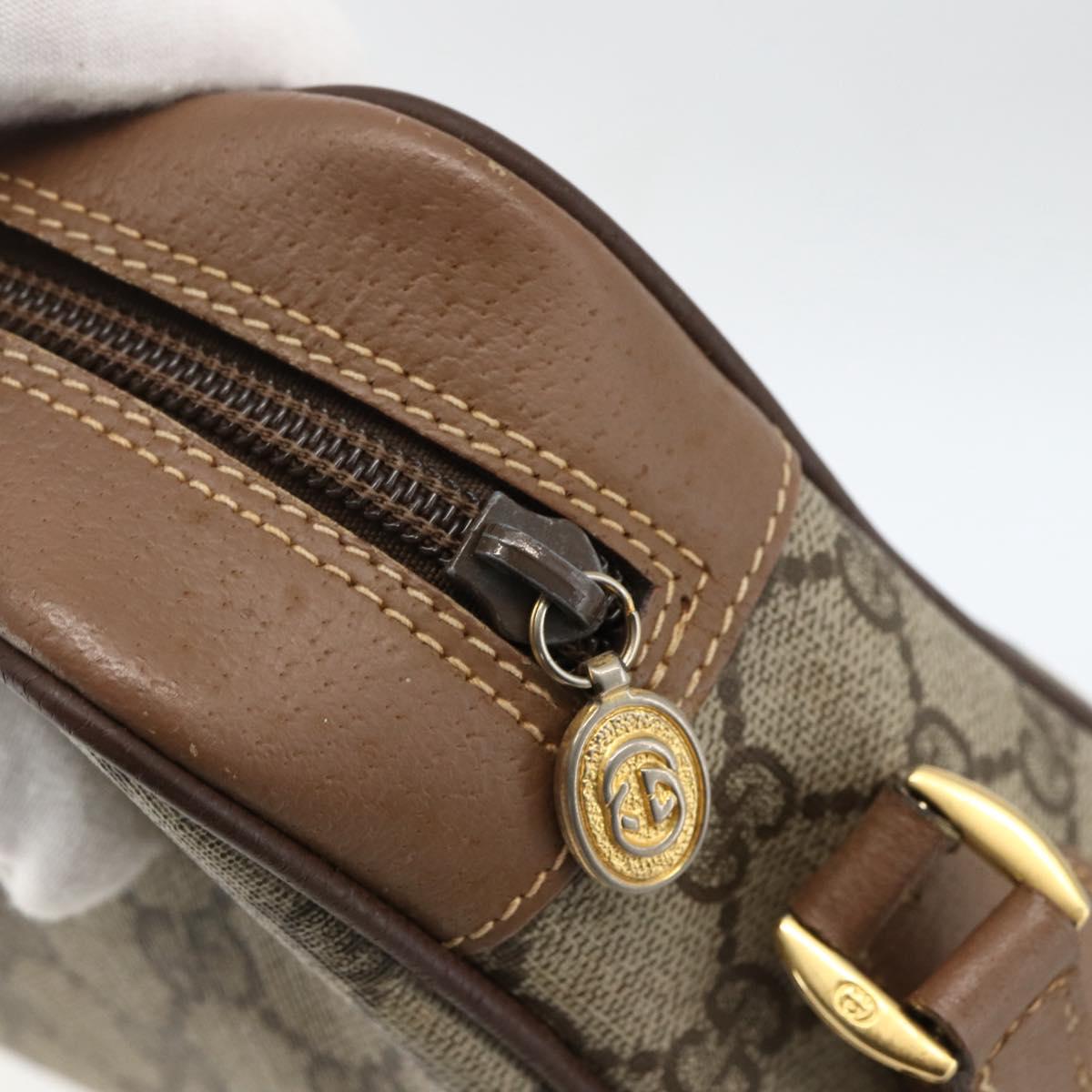 GUCCI GG Supreme Web Sherry Line Bag PVC Beige Gold 001 44 6655 Auth ep13643