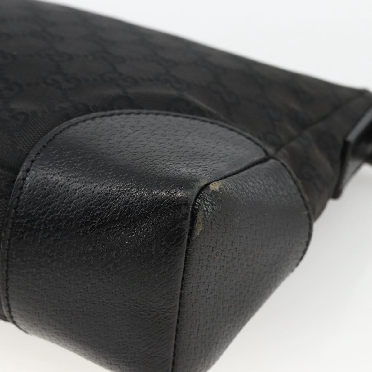 GUCCI GG Canvas Shoulder Bag Black Silver 114273 Auth ep13647