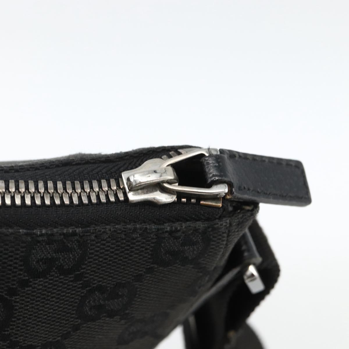 GUCCI GG Canvas Shoulder Bag Black Silver 114273 Auth ep13647