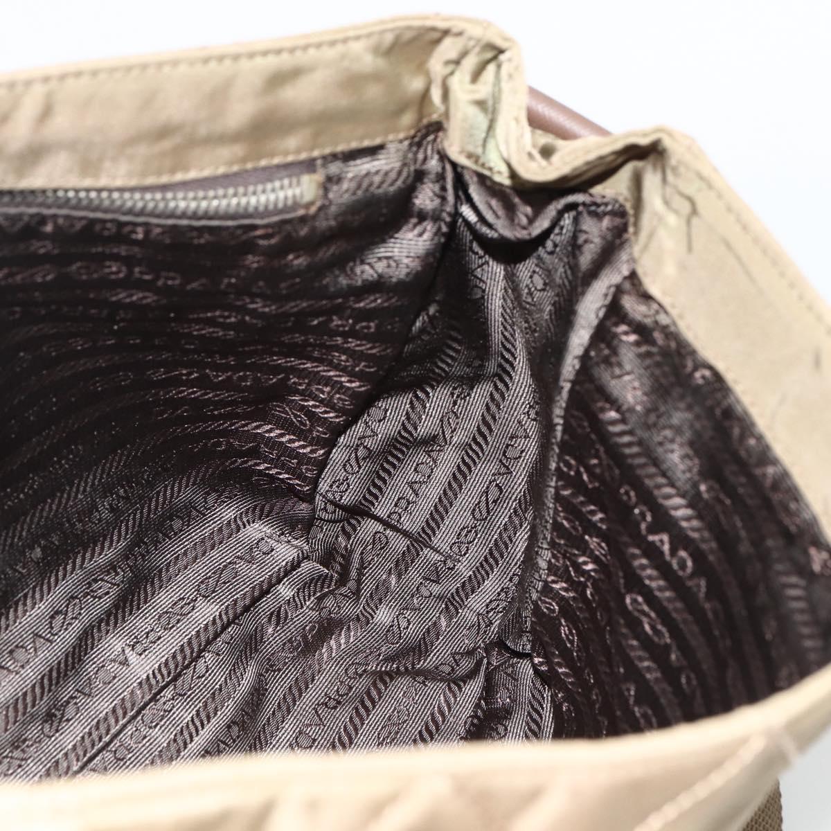 PRADA Shoulder Bag Nylon Brown Silver Auth ep13655