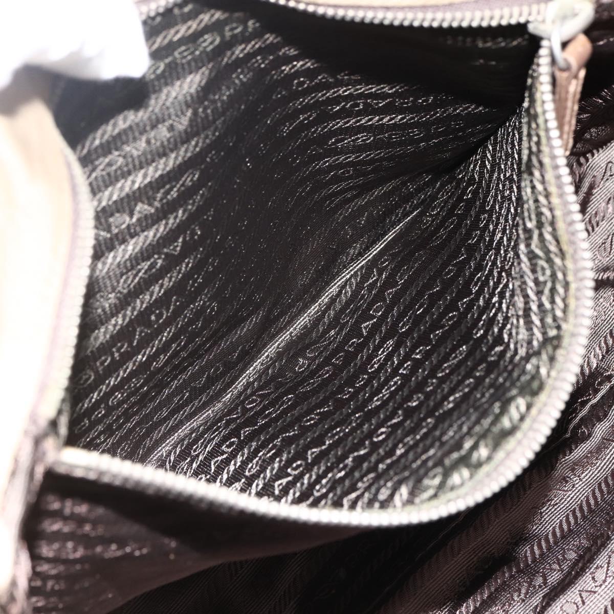 PRADA Shoulder Bag Nylon Brown Silver Auth ep13655
