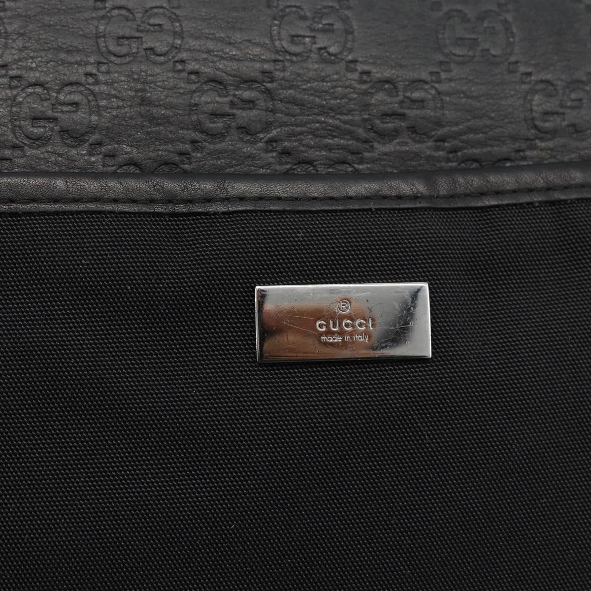 GUCCI Guccissima Shoulder Bag Canvas Black Silver 161822 Auth ep13661