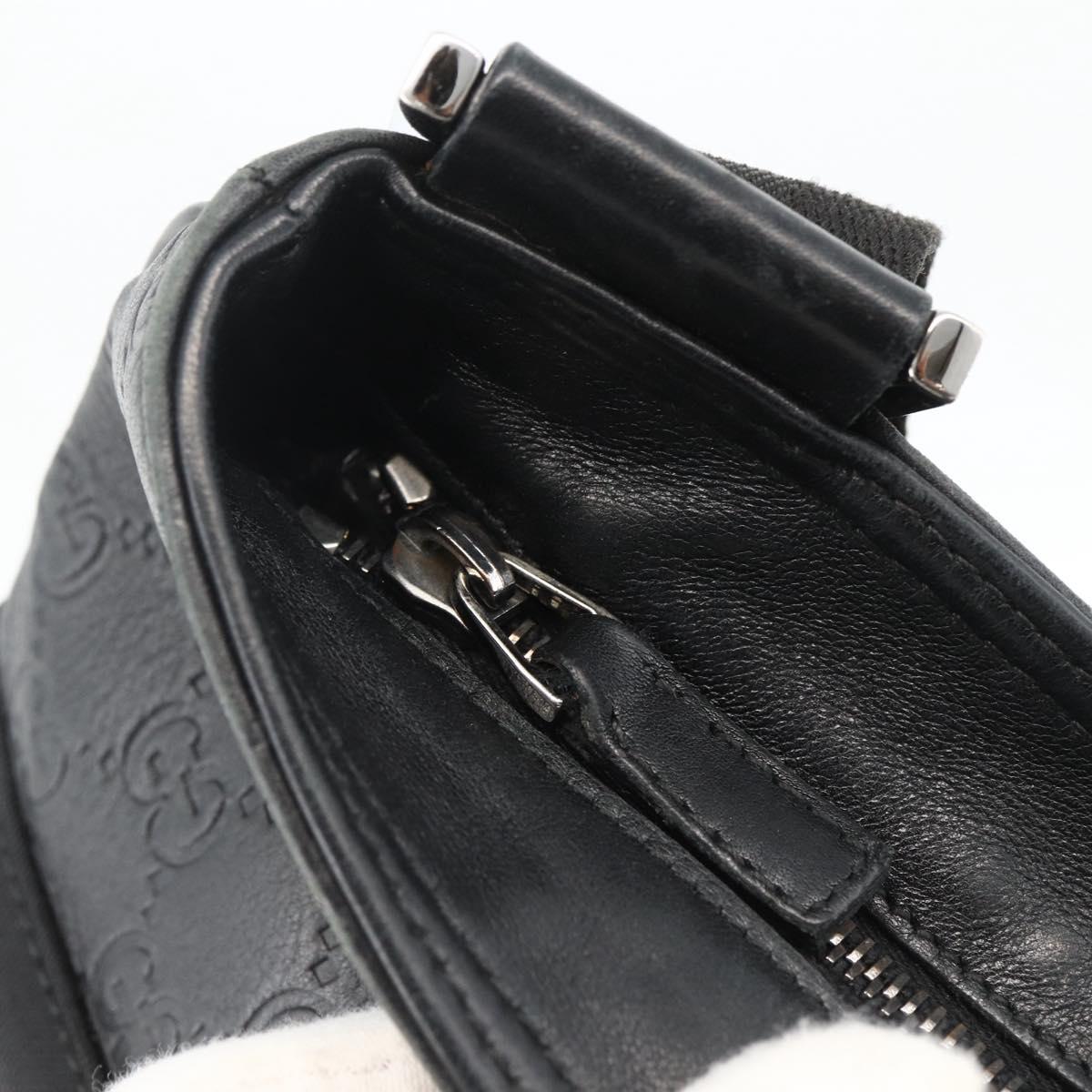 GUCCI Guccissima Shoulder Bag Canvas Black Silver 161822 Auth ep13661