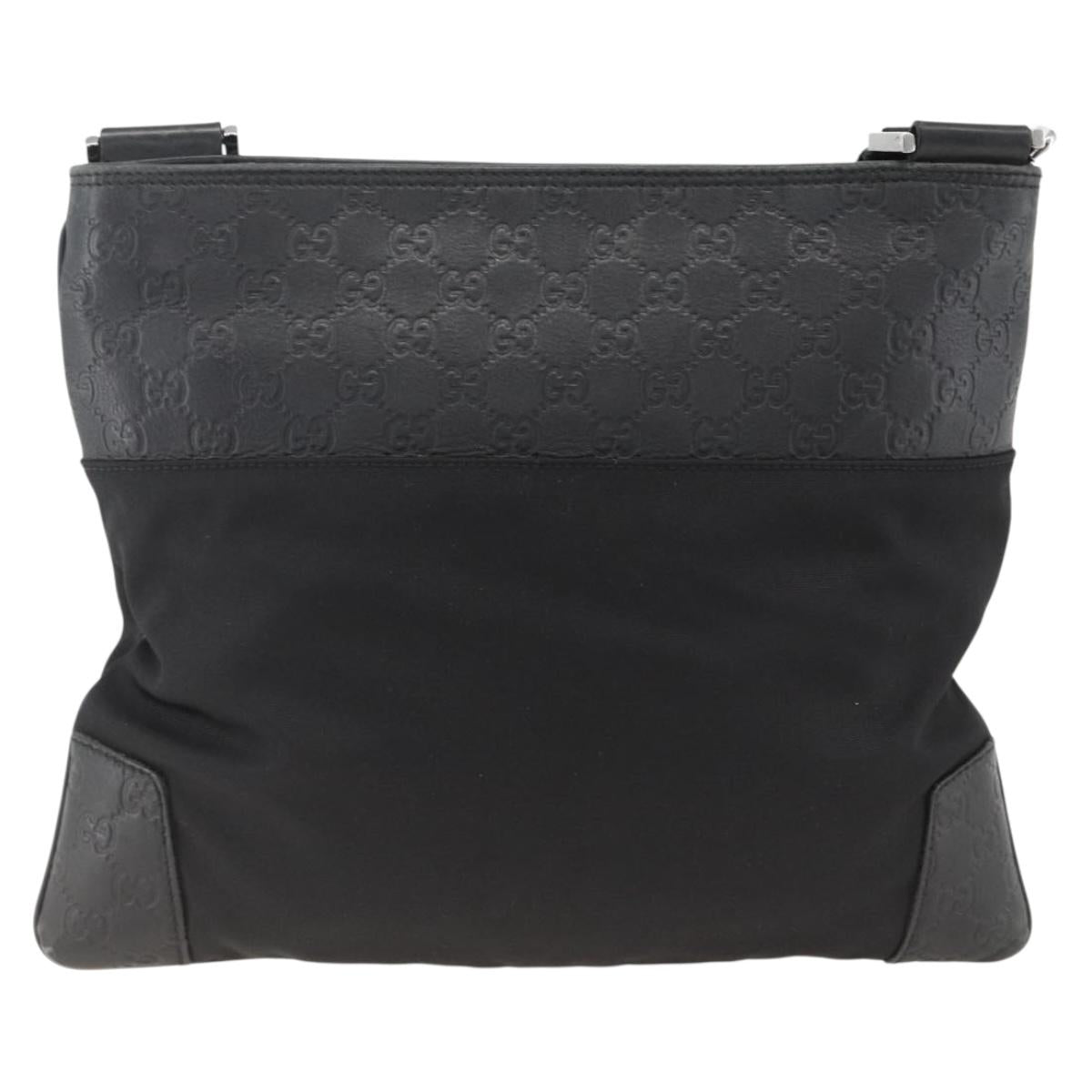 GUCCI Guccissima Shoulder Bag Canvas Black Silver 161822 Auth ep13661