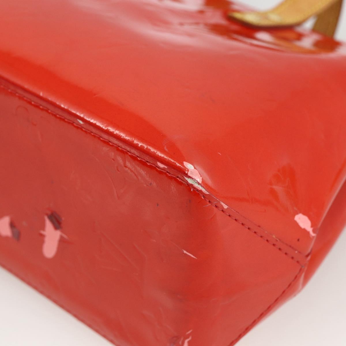 LOUIS VUITTON Monogram Vernis Reade PM Hand Bag Red Rouge M91088 LV Auth ep13664