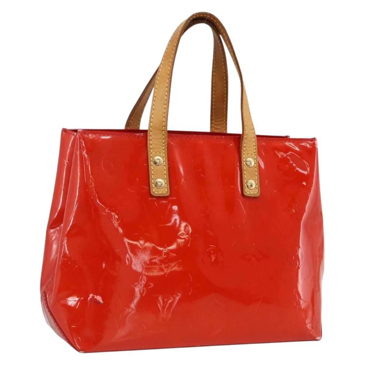 LOUIS VUITTON Monogram Vernis Reade PM Hand Bag Red Rouge M91088 LV Auth ep13664