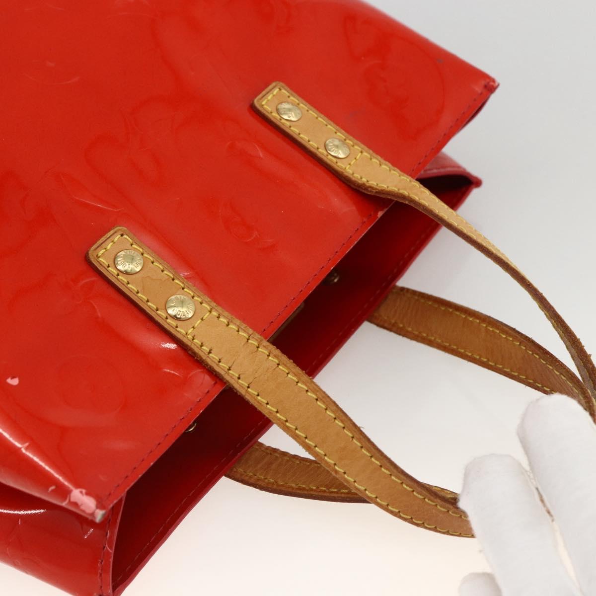 LOUIS VUITTON Monogram Vernis Reade PM Hand Bag Red Rouge M91088 LV Auth ep13664