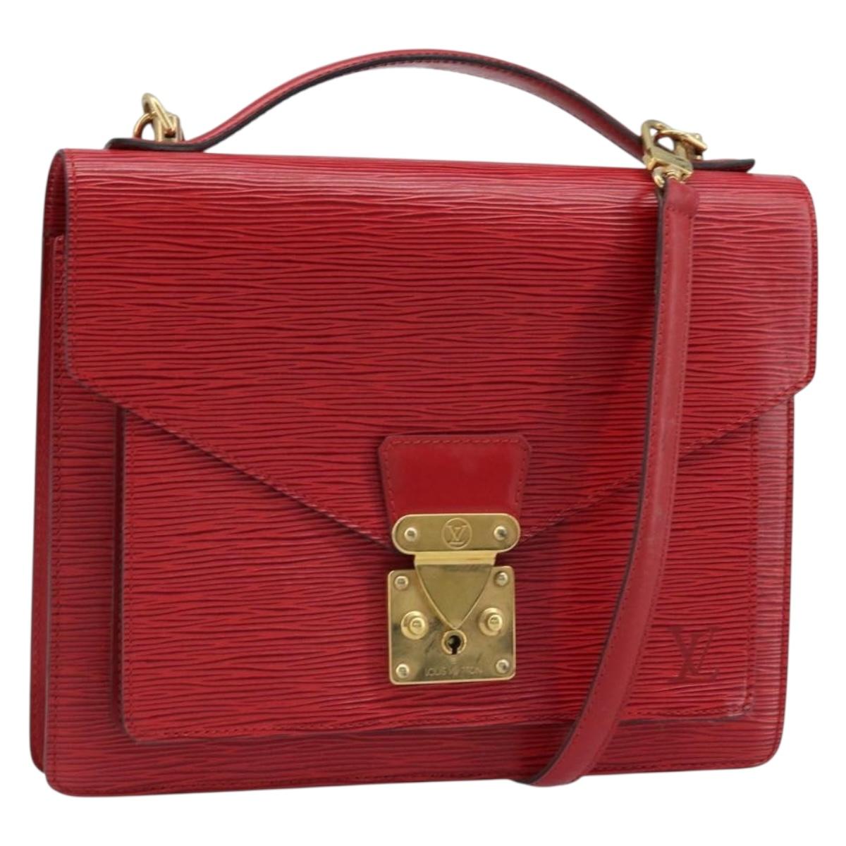 LOUIS VUITTON Epi Monceau 28 Hand Bag Red M40783 LV Auth ep13676