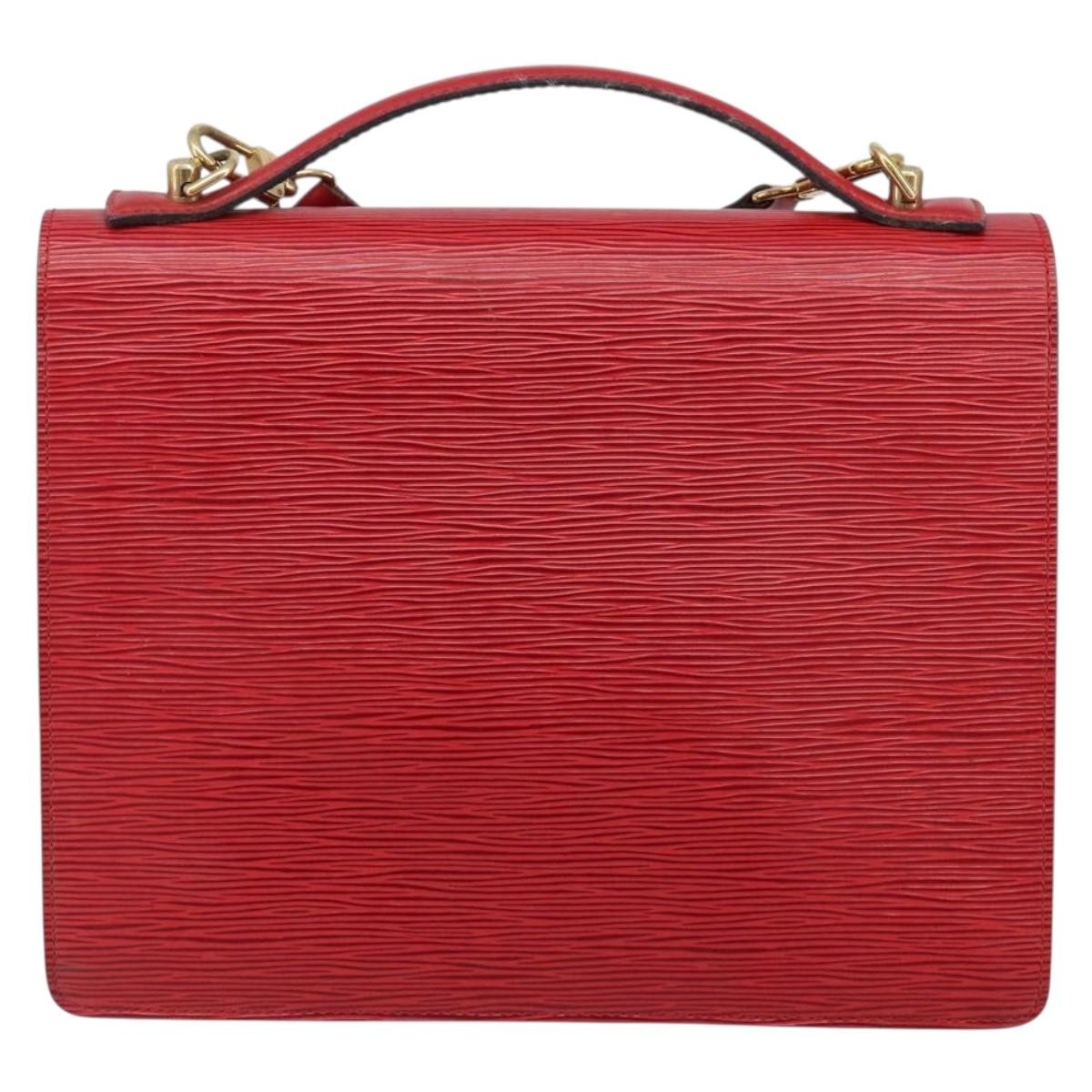 LOUIS VUITTON Epi Monceau 28 Hand Bag Red M40783 LV Auth ep13676