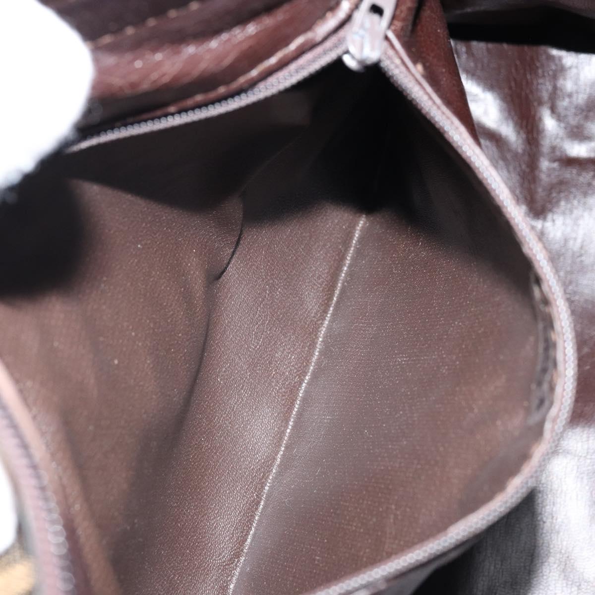 FENDI Zucca Canvas Hand Bag Black Brown Auth ep13687