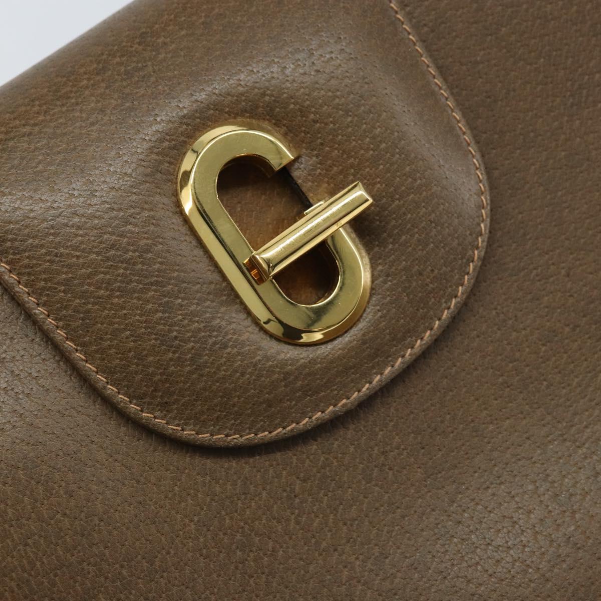 GUCCI Hand Bag Leather Beige Gold 000 406 1080 Auth ep13691