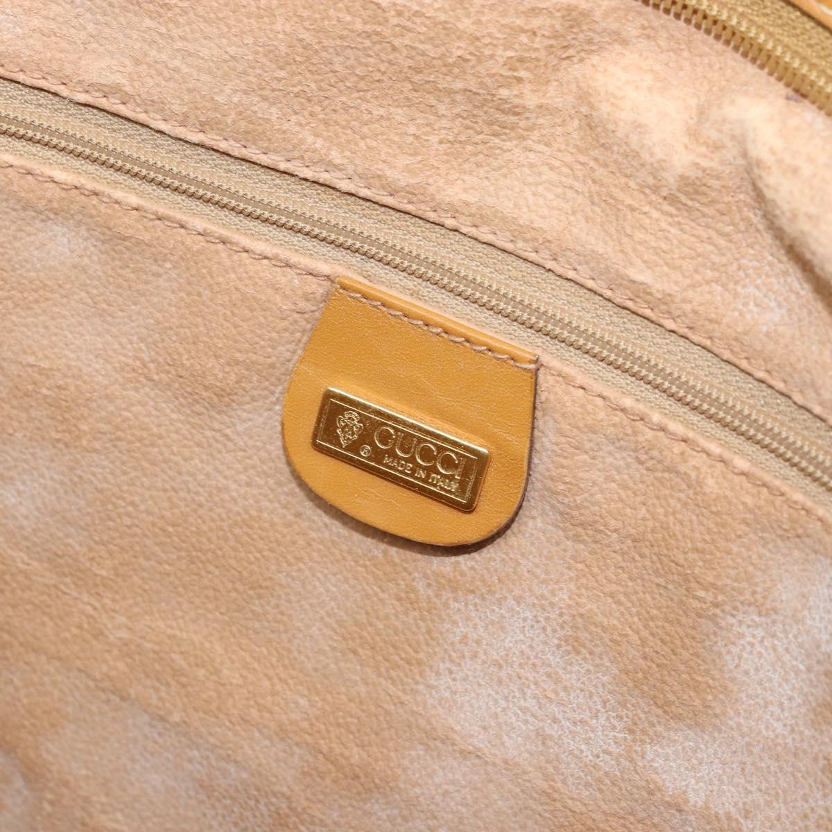 GUCCI Tote Bag PVC Canvas Beige Gold Auth ep13692
