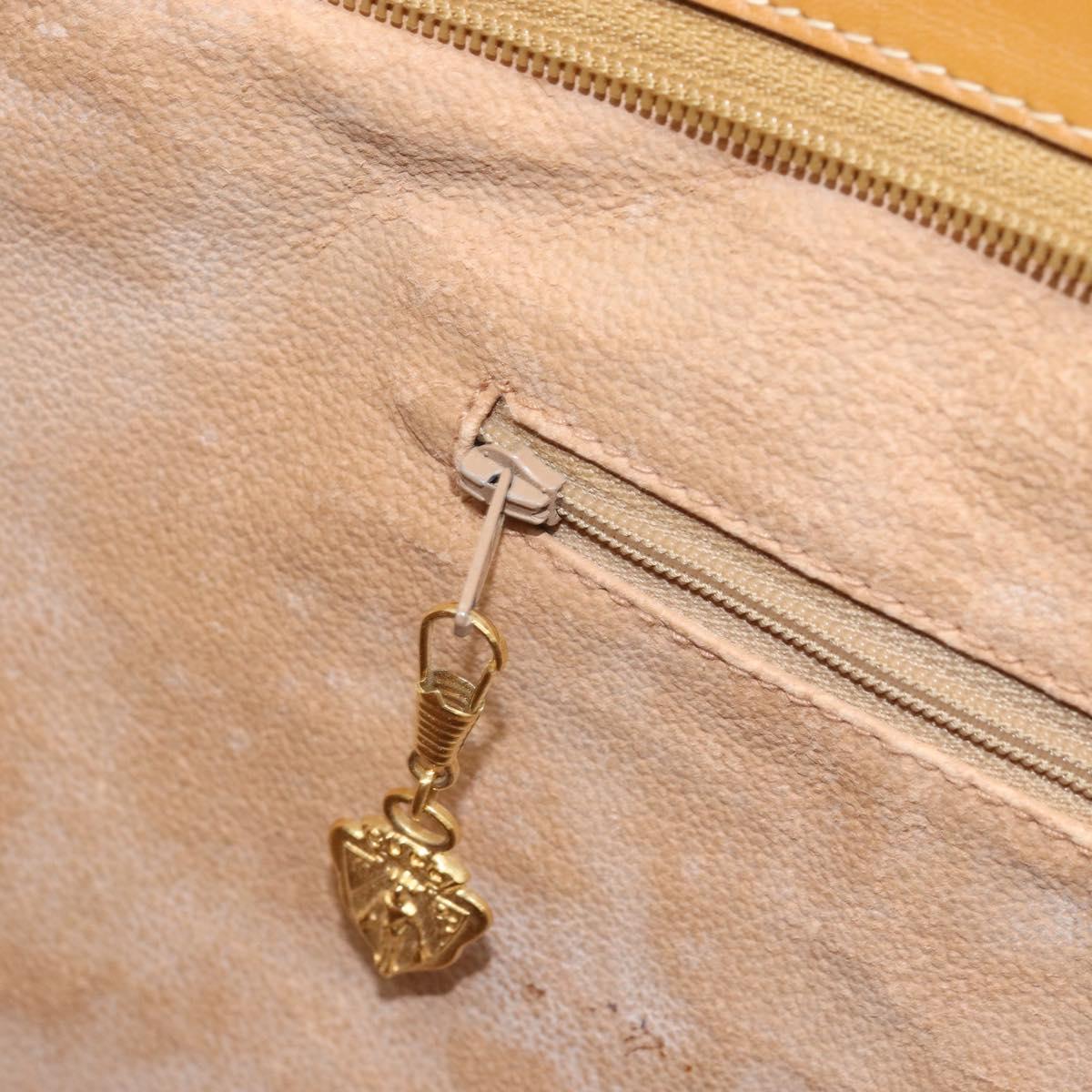 GUCCI Tote Bag PVC Canvas Beige Gold Auth ep13692