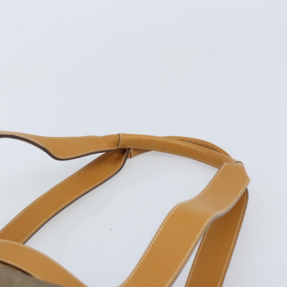 GUCCI Tote Bag PVC Canvas Beige Gold Auth ep13692