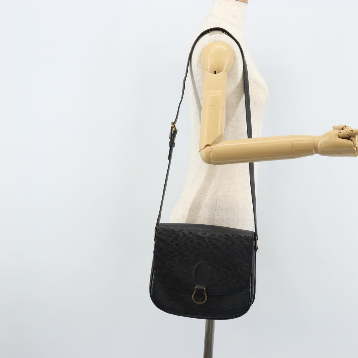 LOUIS VUITTON Epi Saint Cloud GM Shoulder Bag Black Noir M52192 LV Auth ep13697