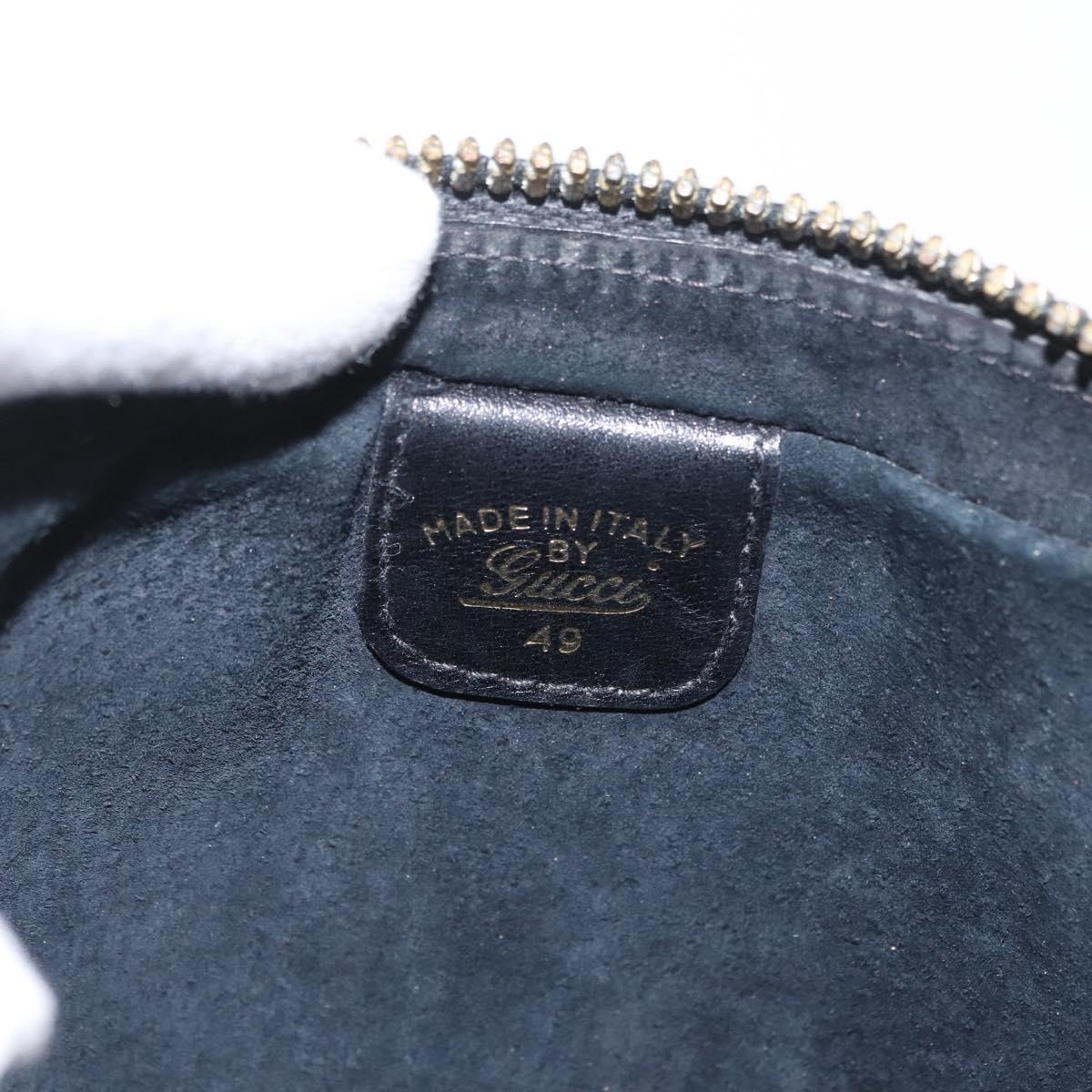 GUCCI GG Supreme Hand Bag Leather Black Gold Auth ep13702
