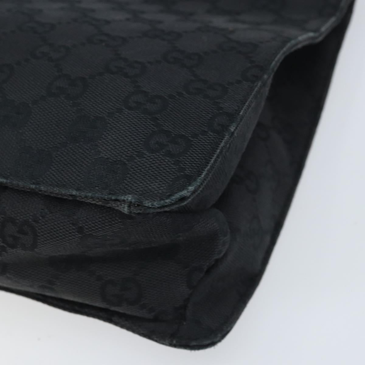 GUCCI GG Canvas Shoulder Bag Black Silver 120841 Auth ep13711