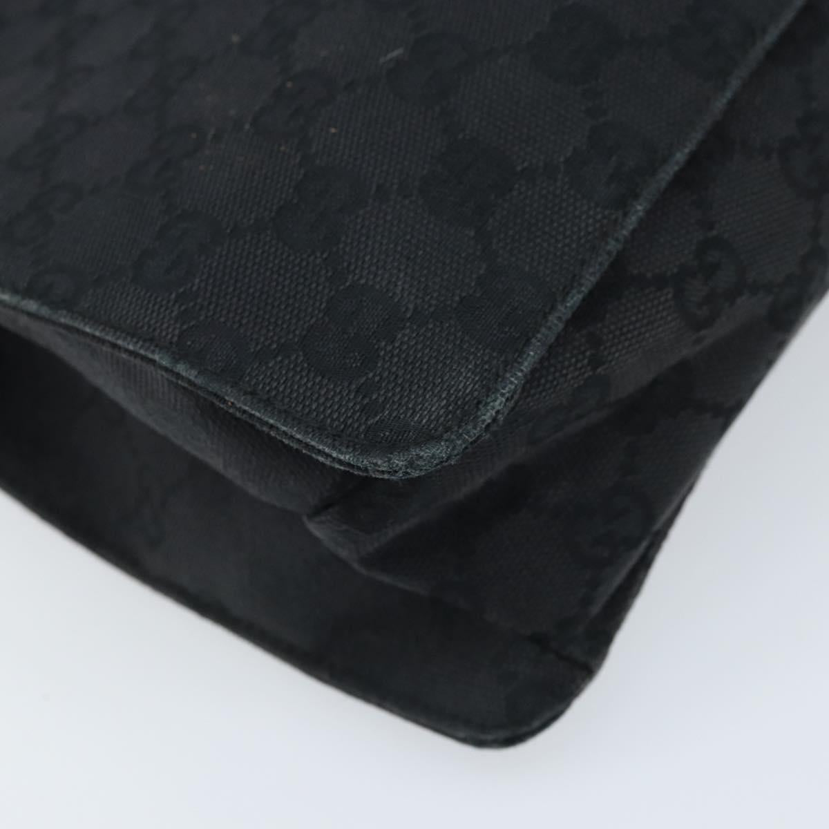 GUCCI GG Canvas Shoulder Bag Black Silver 120841 Auth ep13711