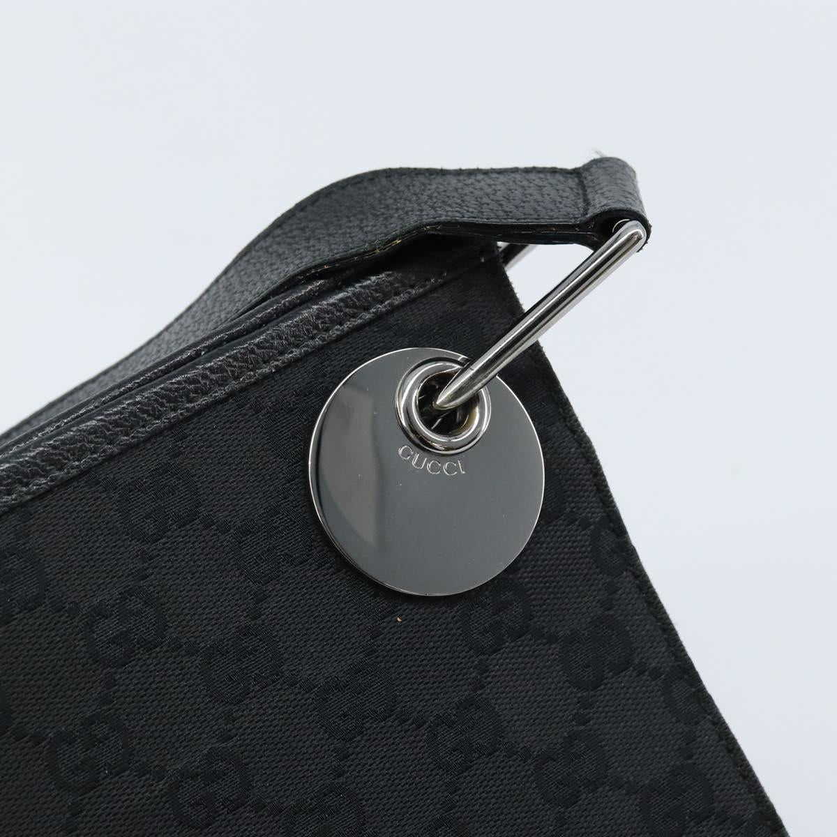 GUCCI GG Canvas Shoulder Bag Black Silver 120841 Auth ep13711