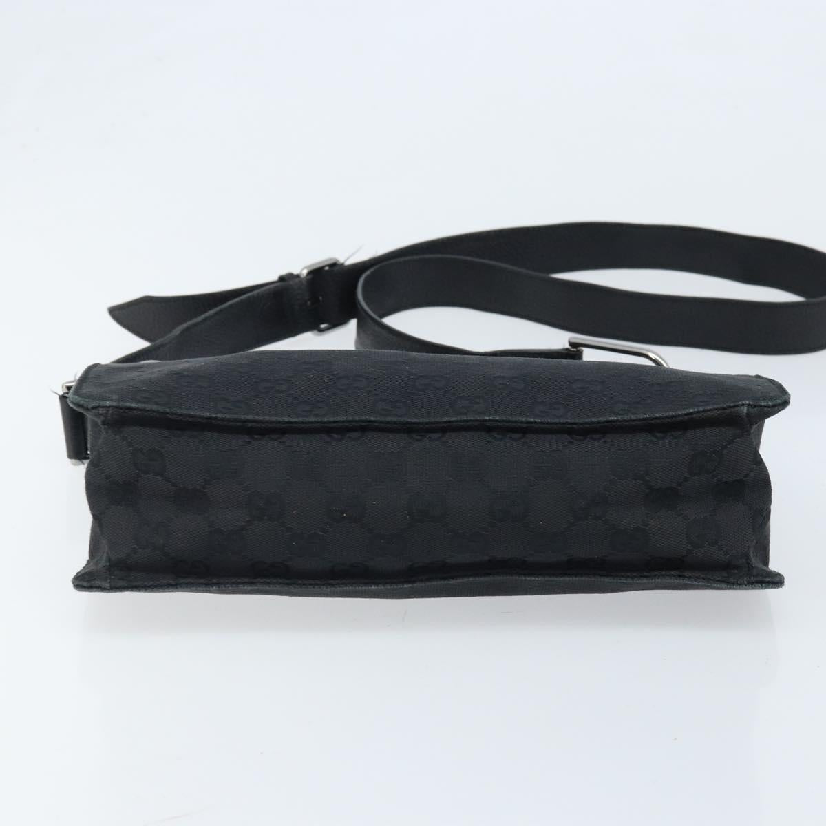 GUCCI GG Canvas Shoulder Bag Black Silver 120841 Auth ep13711