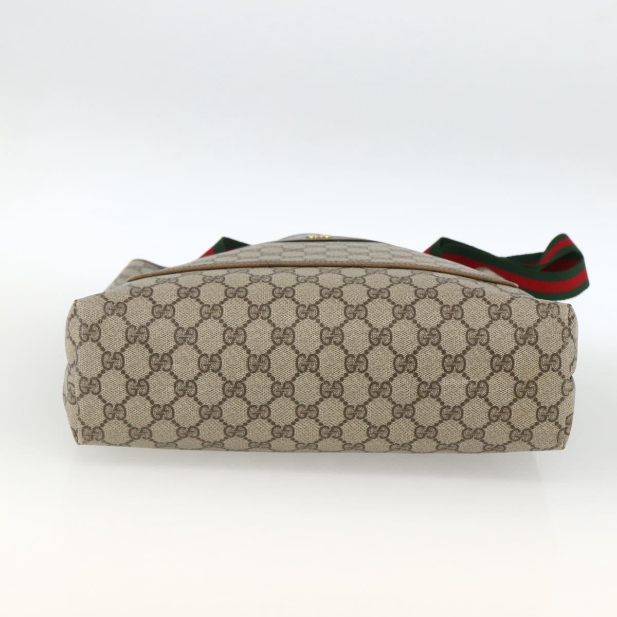 GUCCI GG Supreme Web Sherry Line Tote Bag PVC Beige 39 02 003 Auth ep13723