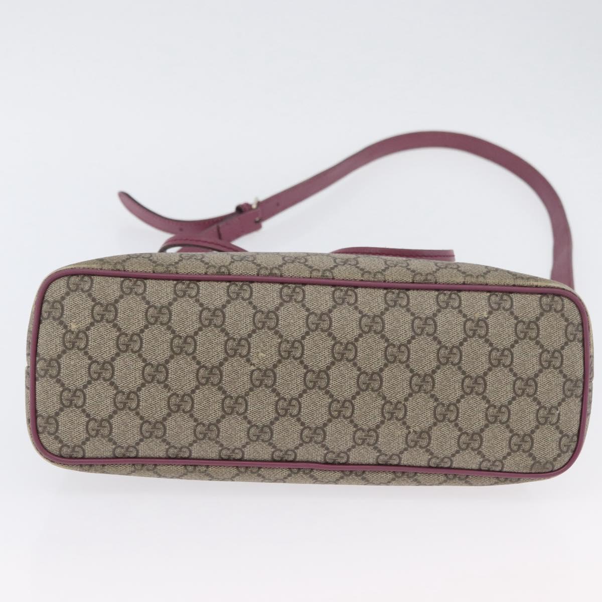 GUCCI GG Supreme Tote Bag PVC 2way Beige Gold 353440 Auth ep13726