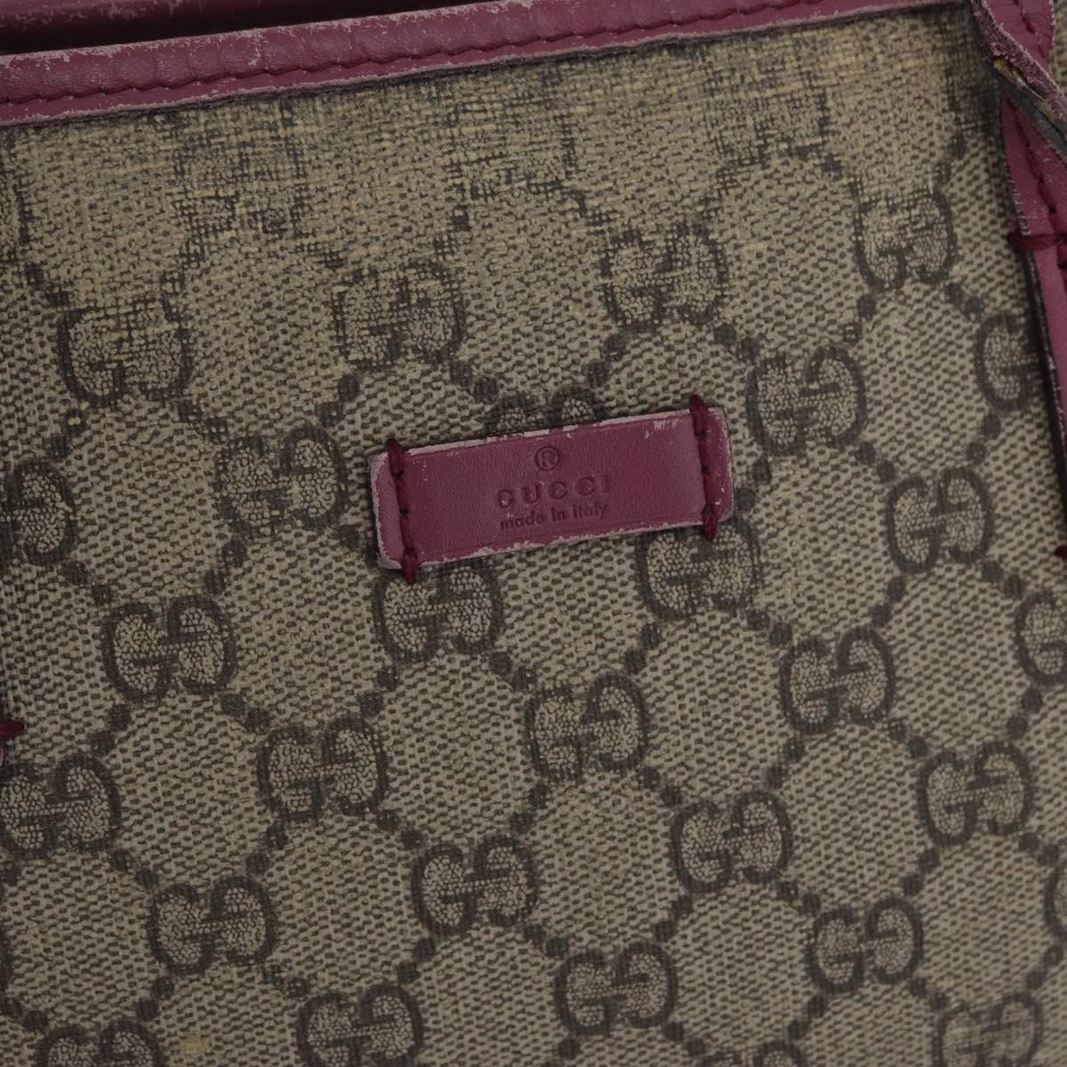 GUCCI GG Supreme Tote Bag PVC 2way Beige Gold 353440 Auth ep13726