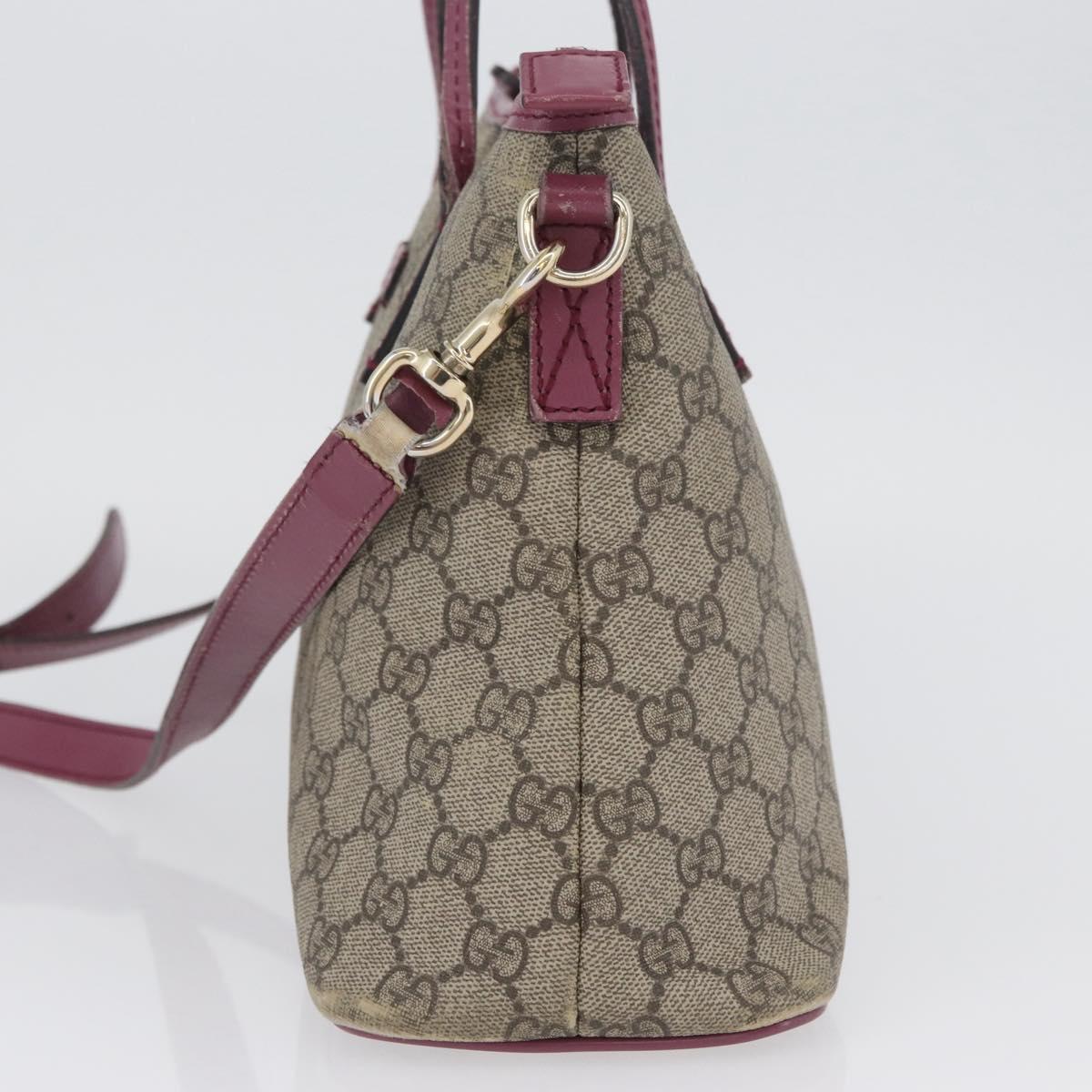 GUCCI GG Supreme Tote Bag PVC 2way Beige Gold 353440 Auth ep13726