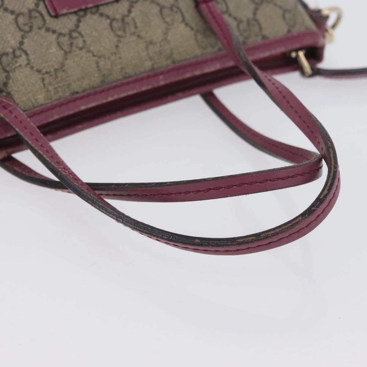 GUCCI GG Supreme Tote Bag PVC 2way Beige Gold 353440 Auth ep13726