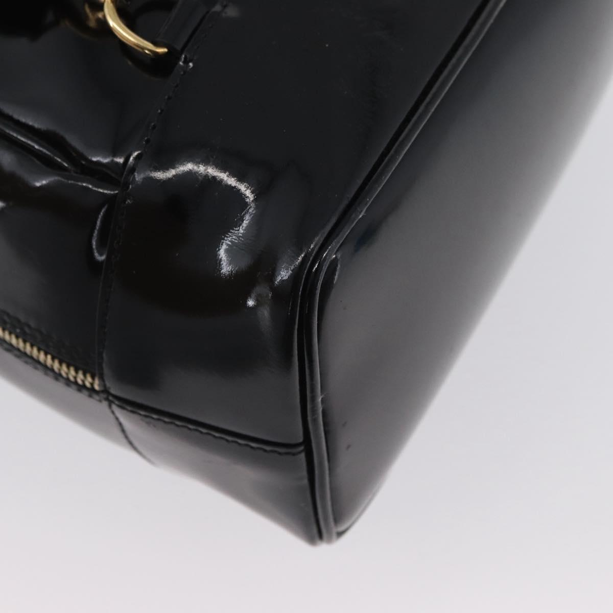 GUCCI Bamboo Body Bag Patent leather Black Gold 003 2113 0027 Auth ep13733