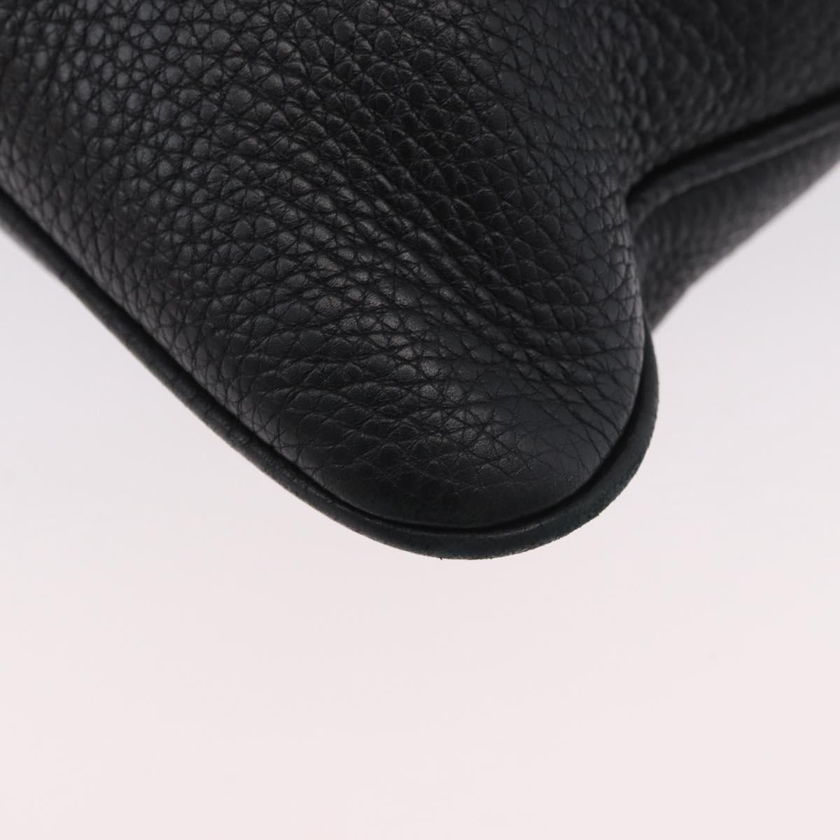 GUCCI Shoulder Bag Leather Black Silver 233329 Auth ep13736