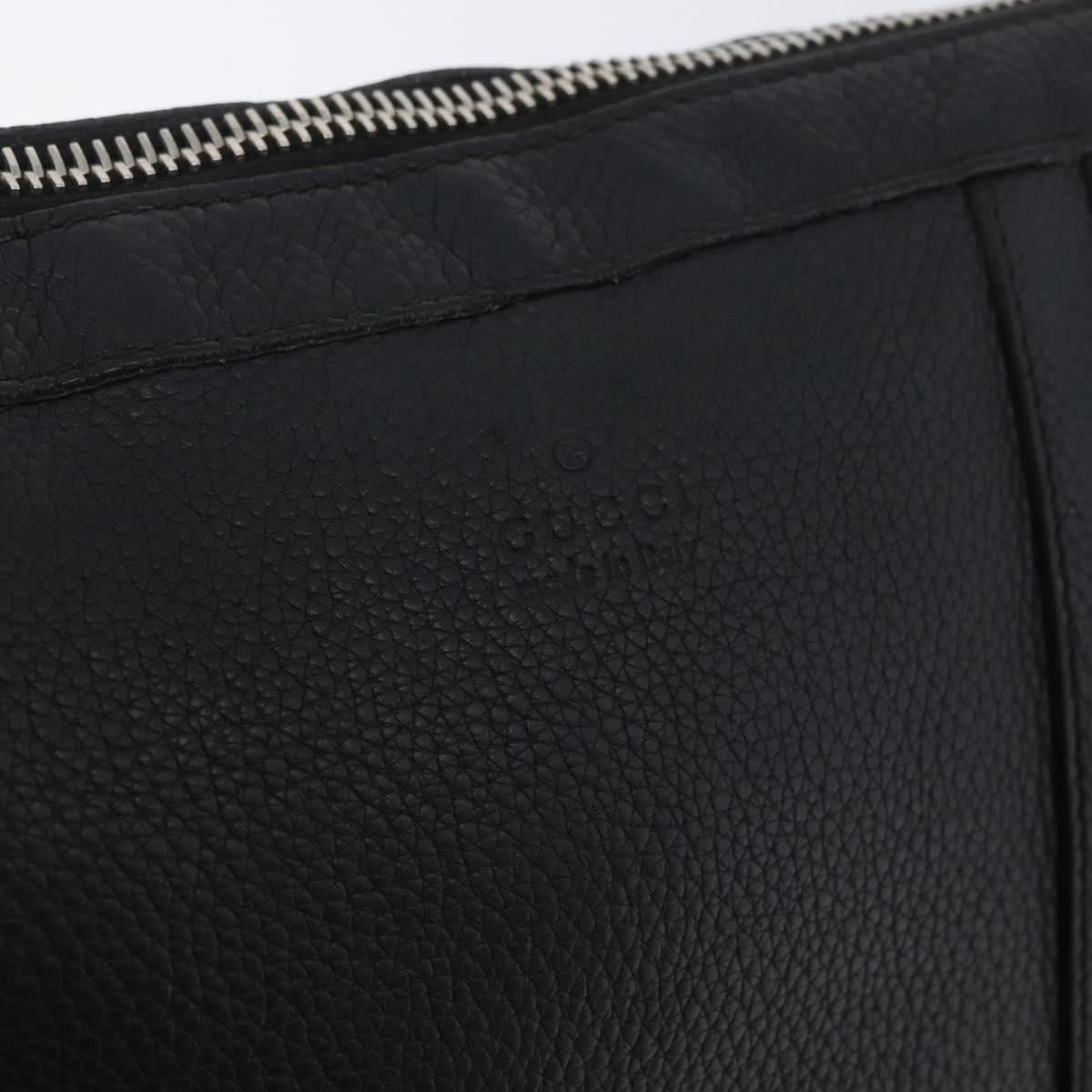 GUCCI Shoulder Bag Leather Black Silver 233329 Auth ep13736