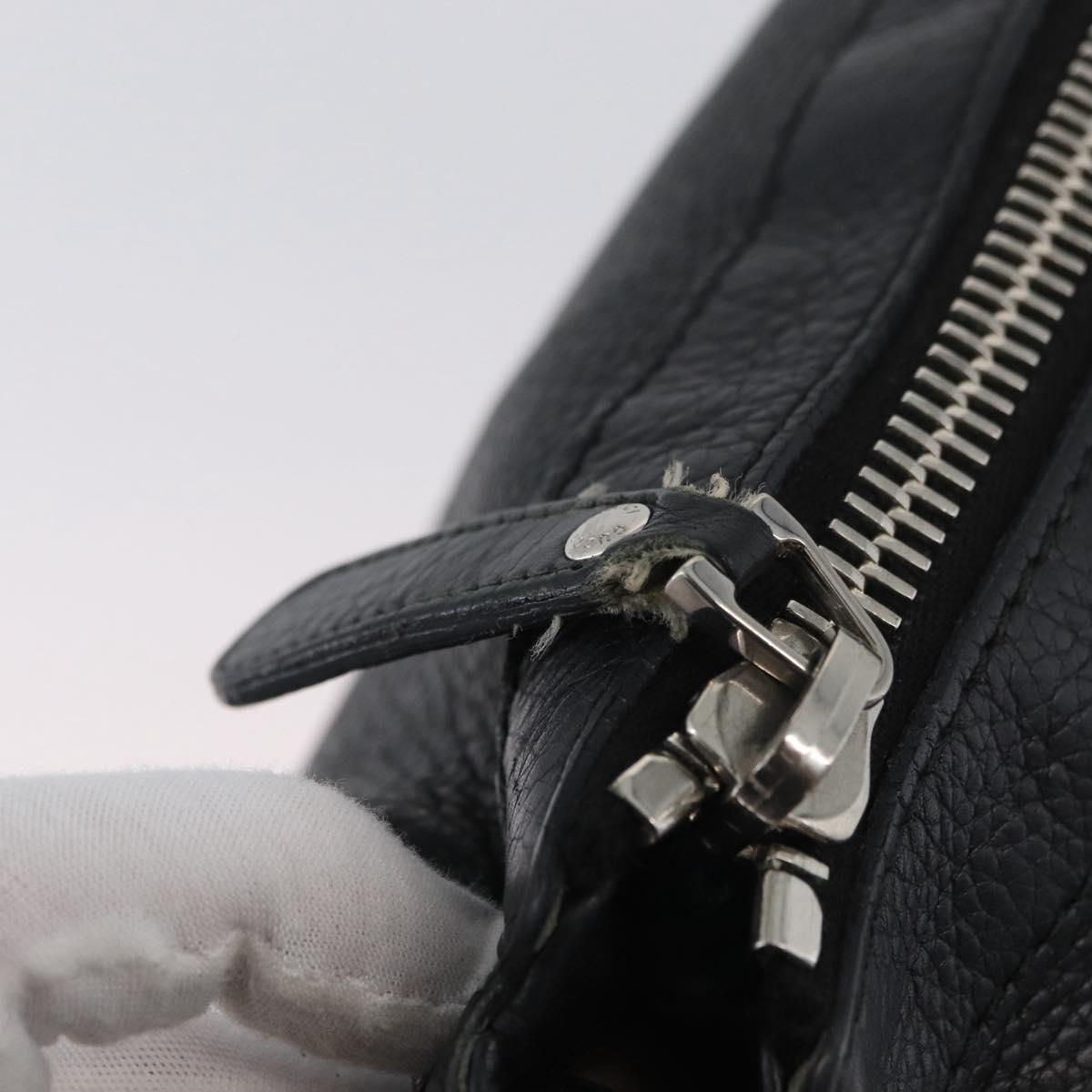 GUCCI Shoulder Bag Leather Black Silver 233329 Auth ep13736