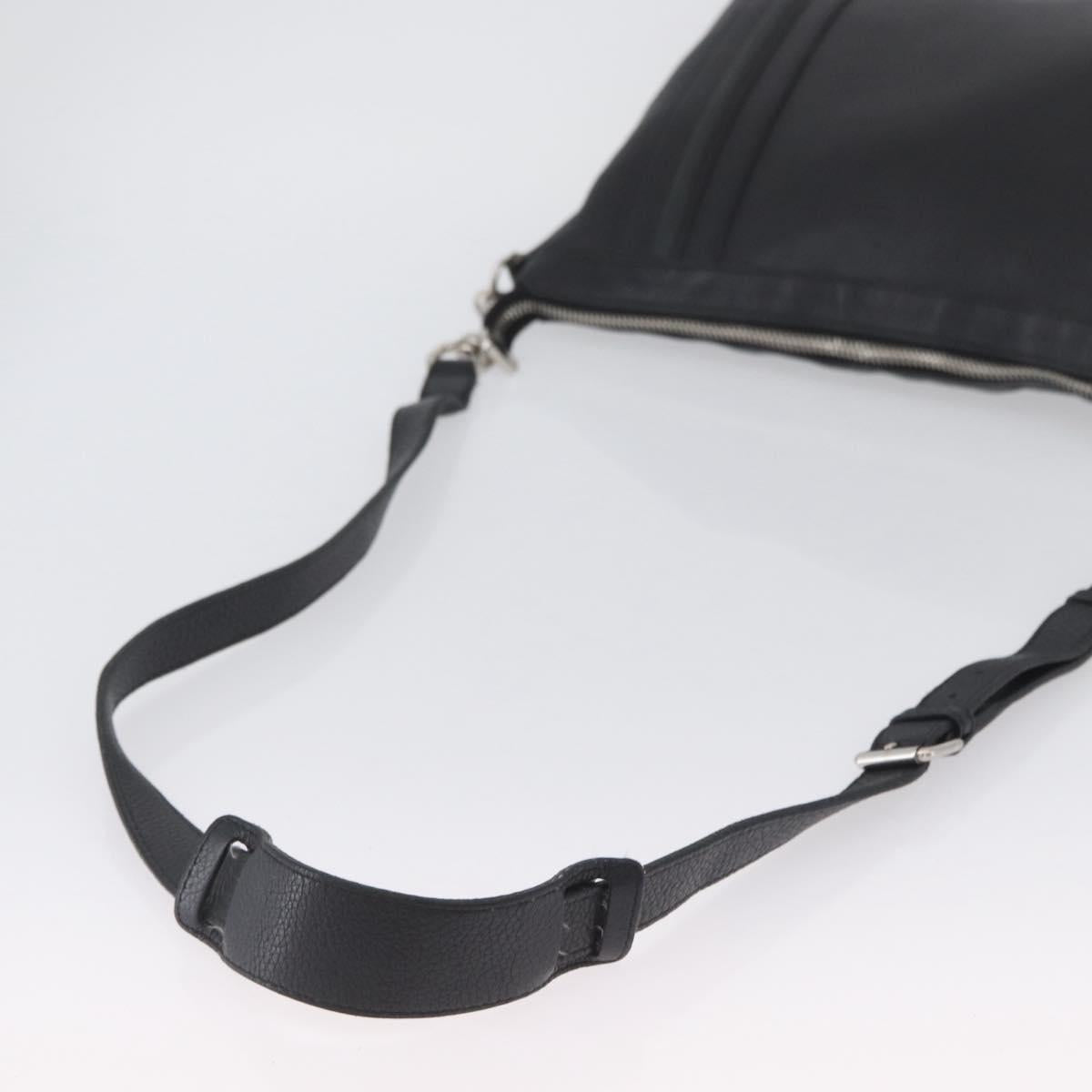 GUCCI Shoulder Bag Leather Black Silver 233329 Auth ep13736