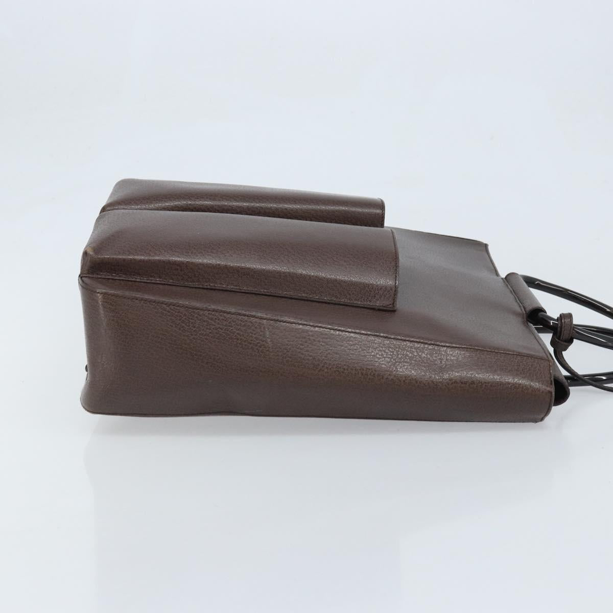 GUCCI Hand Bag Leather Brown Silver 002 1118 0462 Auth ep13739