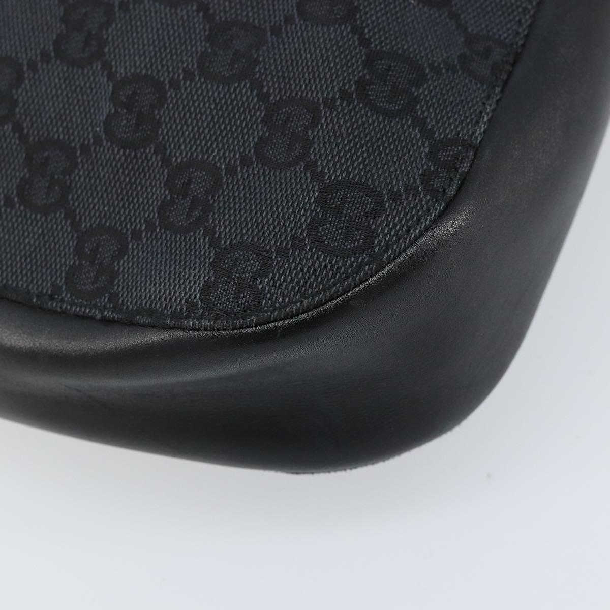 GUCCI GG Canvas Shoulder Bag Black Silver Auth ep13745