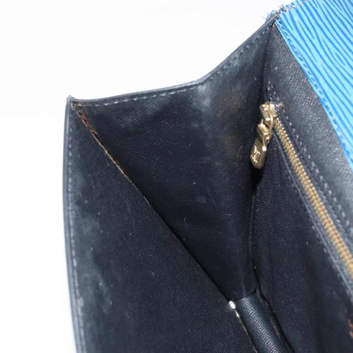 LOUIS VUITTON Epi Montaigne 23 Clutch Bag Blue M52665 LV Auth ep13746