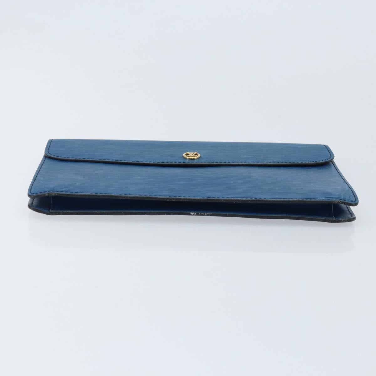 LOUIS VUITTON Epi Montaigne 23 Clutch Bag Blue M52665 LV Auth ep13746
